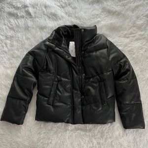 Abercrombie Kids faux leather puffer